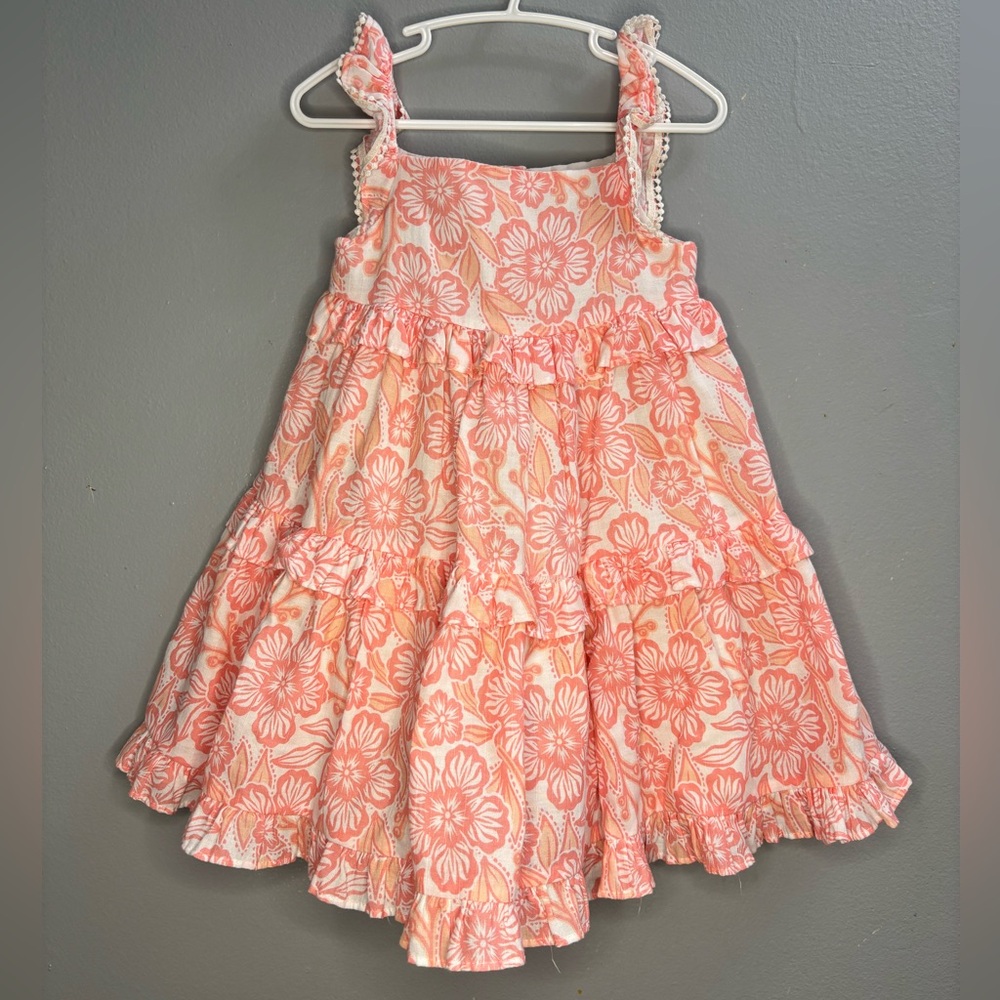 Rachel Zoe Coral Floral Ruffle Dress